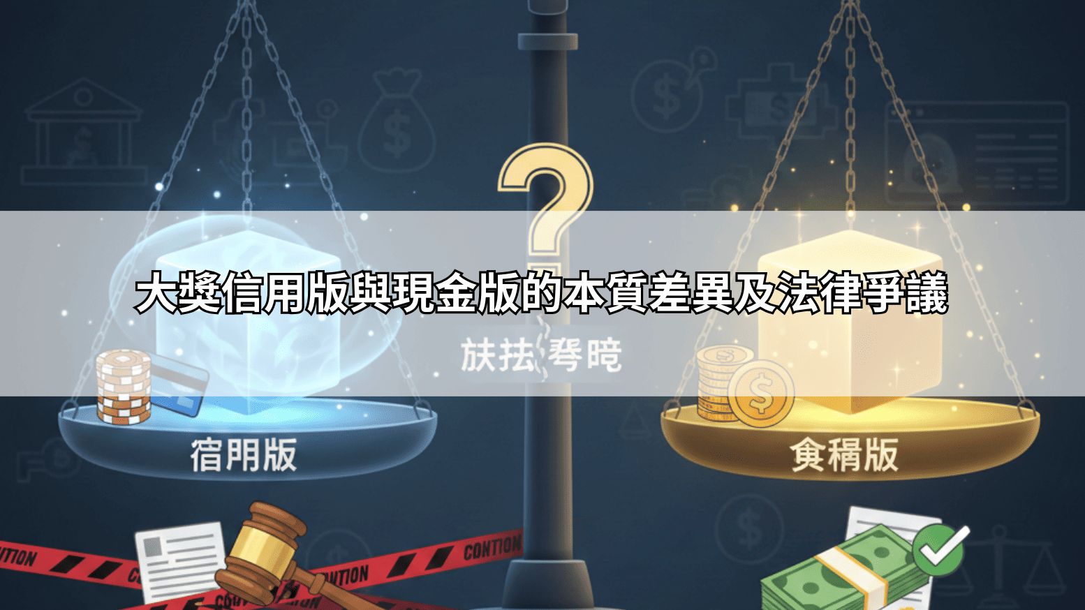 大獎信用版與現金版的本質差異及法律爭議